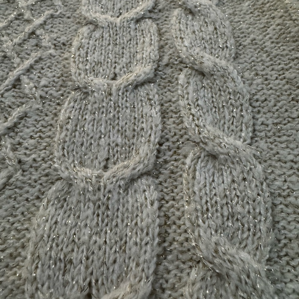 Halogen X Atlantic Pacific Chunky Cream and Gold Knit Sweater - Picture 4 of 6